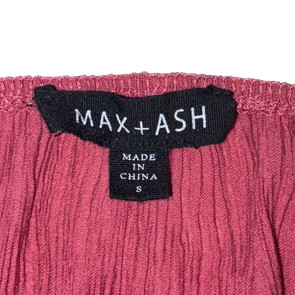 Max+Ash feminine cottagecore Pleated Tiered Midi Dress Rose Pink Flutter Sleeve - Picture 7 of 13